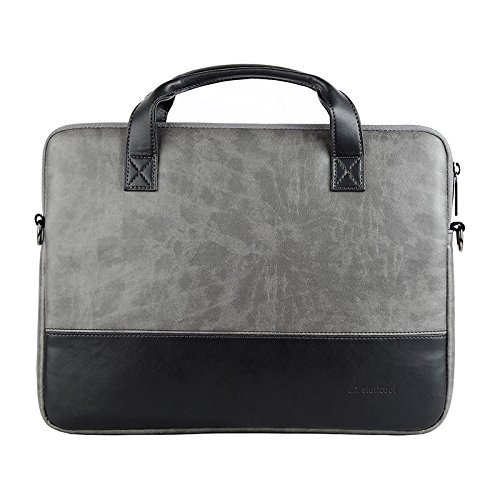 Image of Stuffcool Lush 14 inch inch Black Grey Laptop Bag | Sleeve Messenger Shoulder Bag for 13 inch-13.3 inch inch MacBook Pro, MacBook Air