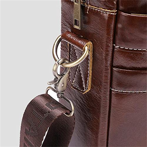 Computer Bag Leather Men's Briefcase Business Briefcase Retro Head Layer Cowhide Slanting Handheld (D)4