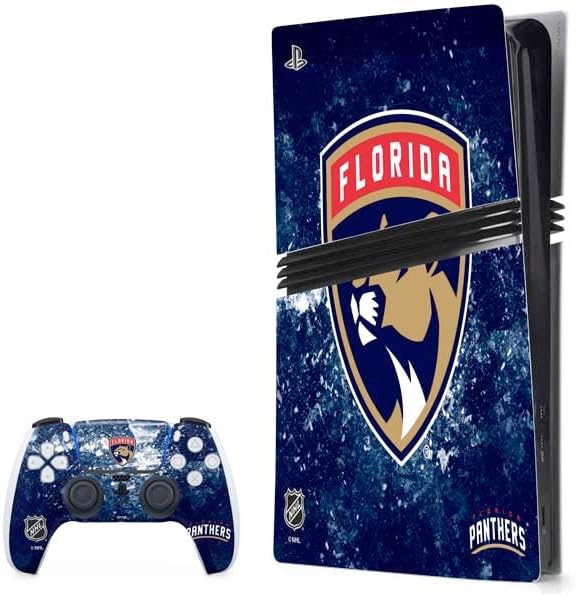 Skinit Decal Gaming Skin Compatible with PS5 Pro Bundle - Officially Licensed NHL Florida Panthers Lineup Design