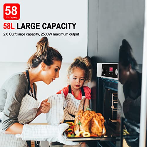 Gas Wall Oven 24 Inch, Legend Chef Lc-Gs606Ds Built-In Single Wall Oven With 6 Cooking Functions Natural Gas Wall Oven With Rotisserie, Digital Display With Knob Control, 120V Stainless Steel Finish #TOP1