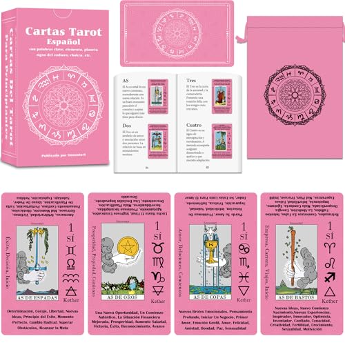 Smoostart Cartas Tarot Español Rosa para Principiantes con