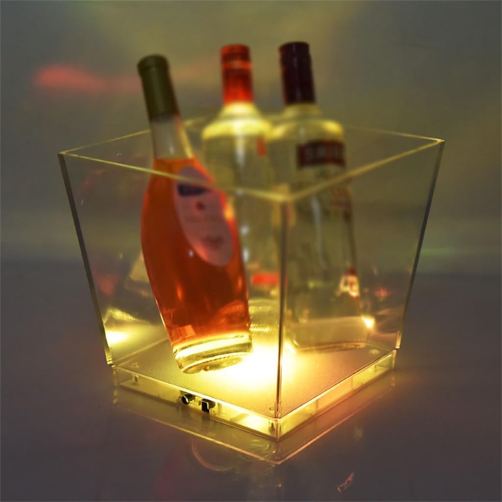 Glowing Ice Bucket LED Transparent Bar Champagne Square PS