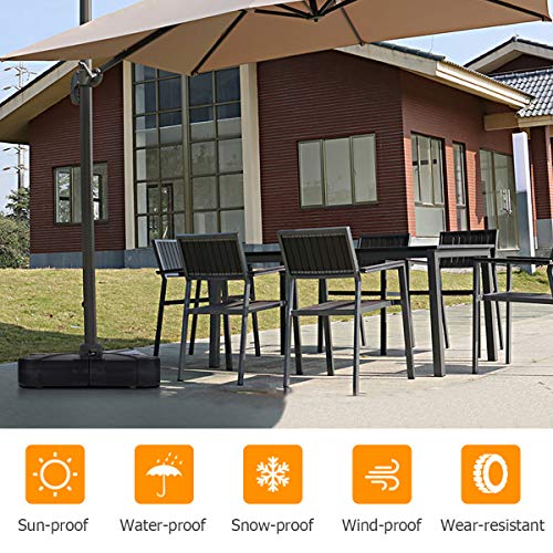 Tangkula Cantilever Offset Patio Umbrella Base Weight Stand with Wheels