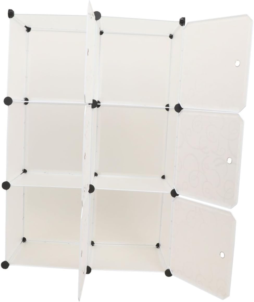 Unomor 6Grids Plastic DIY Closet Organizer Storage Cabinet for Home Dorm Bedroom Office Easy Assembly Lightweight for Clothes Books More