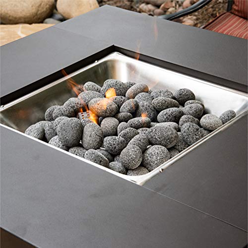Black 2 Inch - 4 Inch Fire Rock | Fireproof and Heatproof Round Pebbles for Indoor or Outdoor Gas Fire Pits and Fireplaces - Natural, Hand-Picked Stones | 10 Pounds