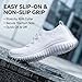 konhill Women's Slip on Walking Tennis Shoes - Comfortable Lightweight Breathable Casual Work Travel Sneakers for Standing All Day (Fits Swollen & Wide Feet) 5 US All White,35