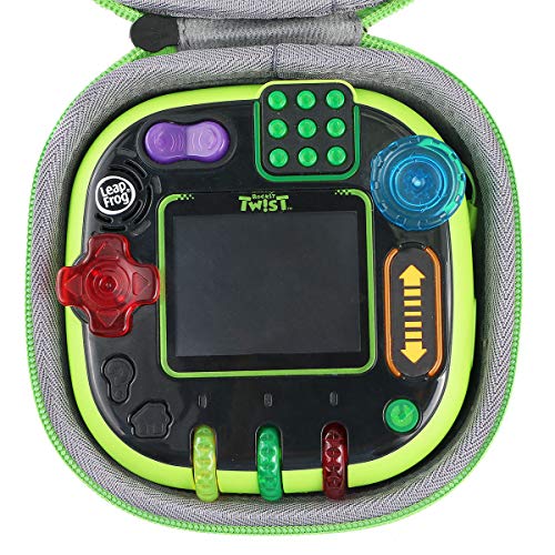 co2CREA Hard Travel Case Replacement for Leapfrog Rockit Twist Handheld Learning Game (Black Case + Green Zipper) - Image 4