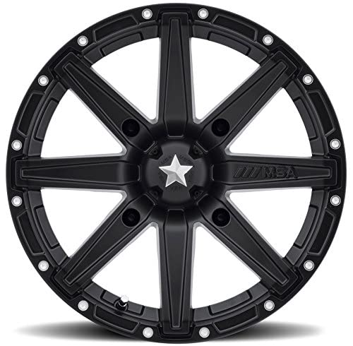 Bundle - 9 Items: Msa Black Clutch 14" Atv Wheels 28" Bkt At 171 Tires [4X110 Bolt Pattern 10Mmx1.25 Lug Kit] #TOP1