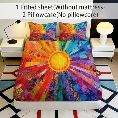 Drap housse antidérapant soleil microfibre pour matelas épais