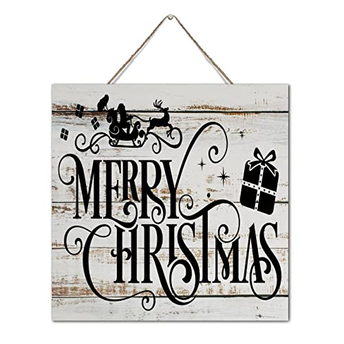Plaque murale en bois Merry Christmas décoration chrétienne table
