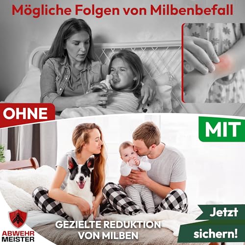 ABWEHR MEISTER Milbenspray für Matratzen & Polster 500 ml, effektives Abwehrmittel gegen Hausstaubmilben, giftfrei, laborgeprüft, Made in Germany (PT19)