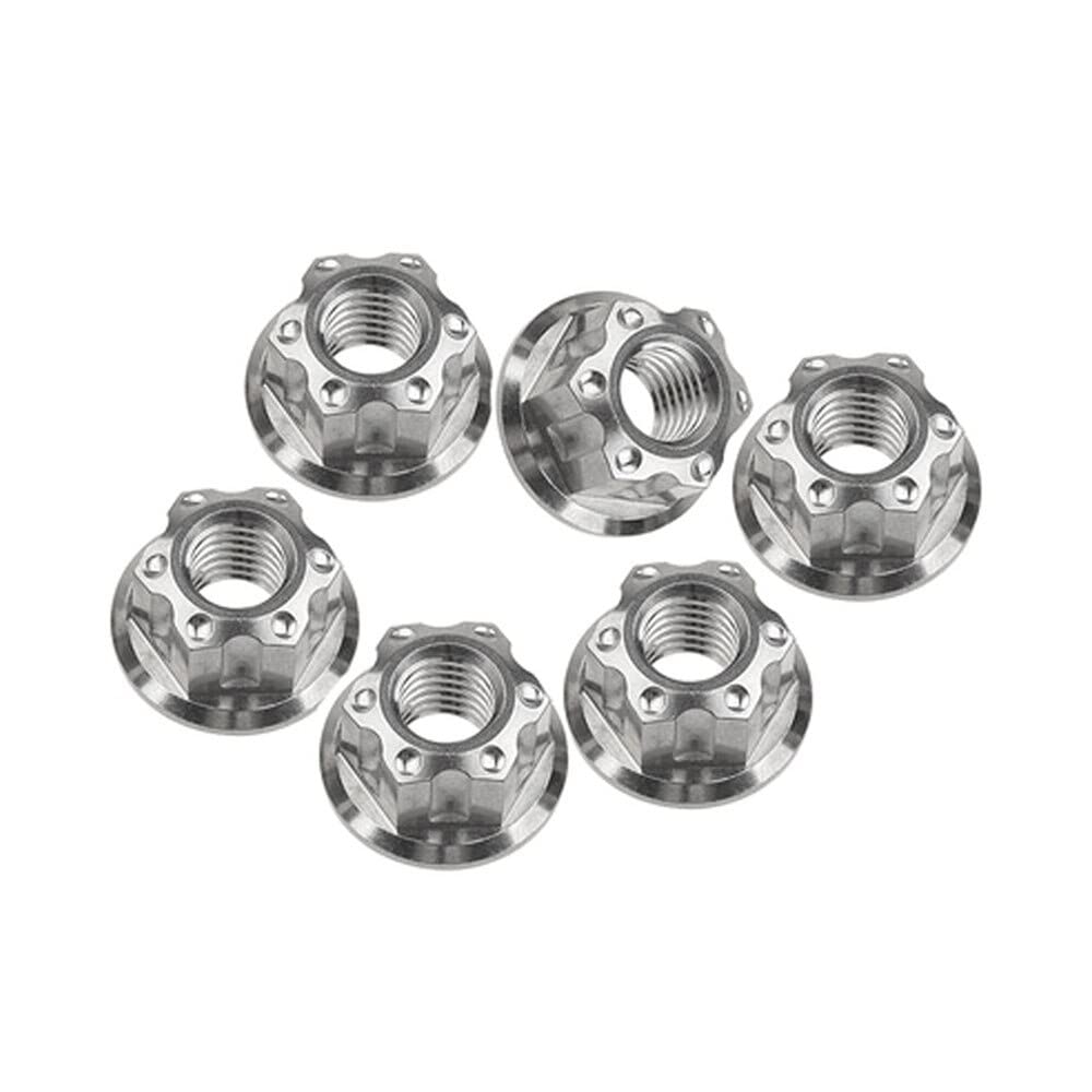 Tuercas hexagonales con brida Ti M8 for accesorios de frenos motocicletas y bicicletas(Clear)