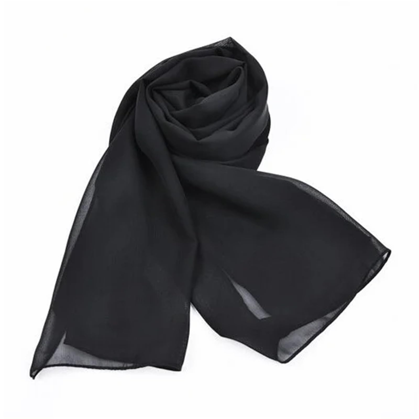 HEUchuan Wedding Dress Shawl Solid Chiffon Wedding Bridal Shawl Wrap Cape Bolero Scarf Cloak Women Accessories(Black)