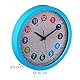 Relaxdays Wanduhr Kinder, Ø 30 cm, Bunte Zahlen, Uhrzeit Lernen, Kinderzimmeruhr Jungen & Mädchen, Kinderuhr Wand, blau