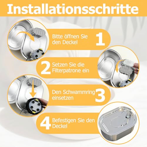 48 Stück Katzenbrunnen Filter, Filter für Katzenbrunnen, Katzen Trinkbrunnen Filter 2L 3.2L 4L, 24 Stück Schaumfilter, 24 Stück Kohlefilter (48, Stil A)-3
