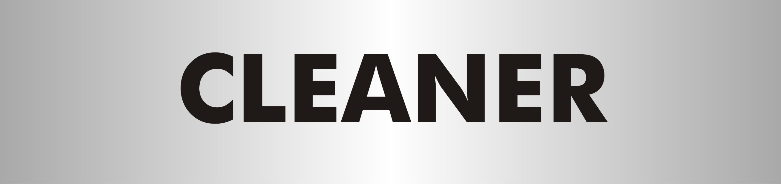 Seco Cleaner Sign, 190mm x 45mm - 2mm Brushed Aluminium Effect Acrylic