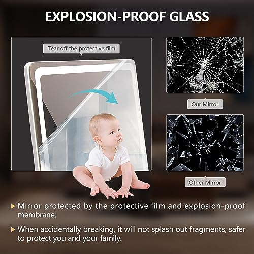 Miniatura 6 de Lvsomt 153x50cm Espejo De Cuerpo Entero Con Iluminación Led, Espejo Grande De Pared O De Pie, Espejo De Tocador Iluminado De Tamaño Completo, Para Dormitorio Blanco
