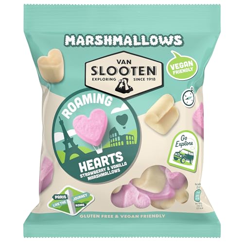 Van Slooten Roaming Hearts Strawberry and Vanilla Marshmallows Vegan Gluten Free 150g