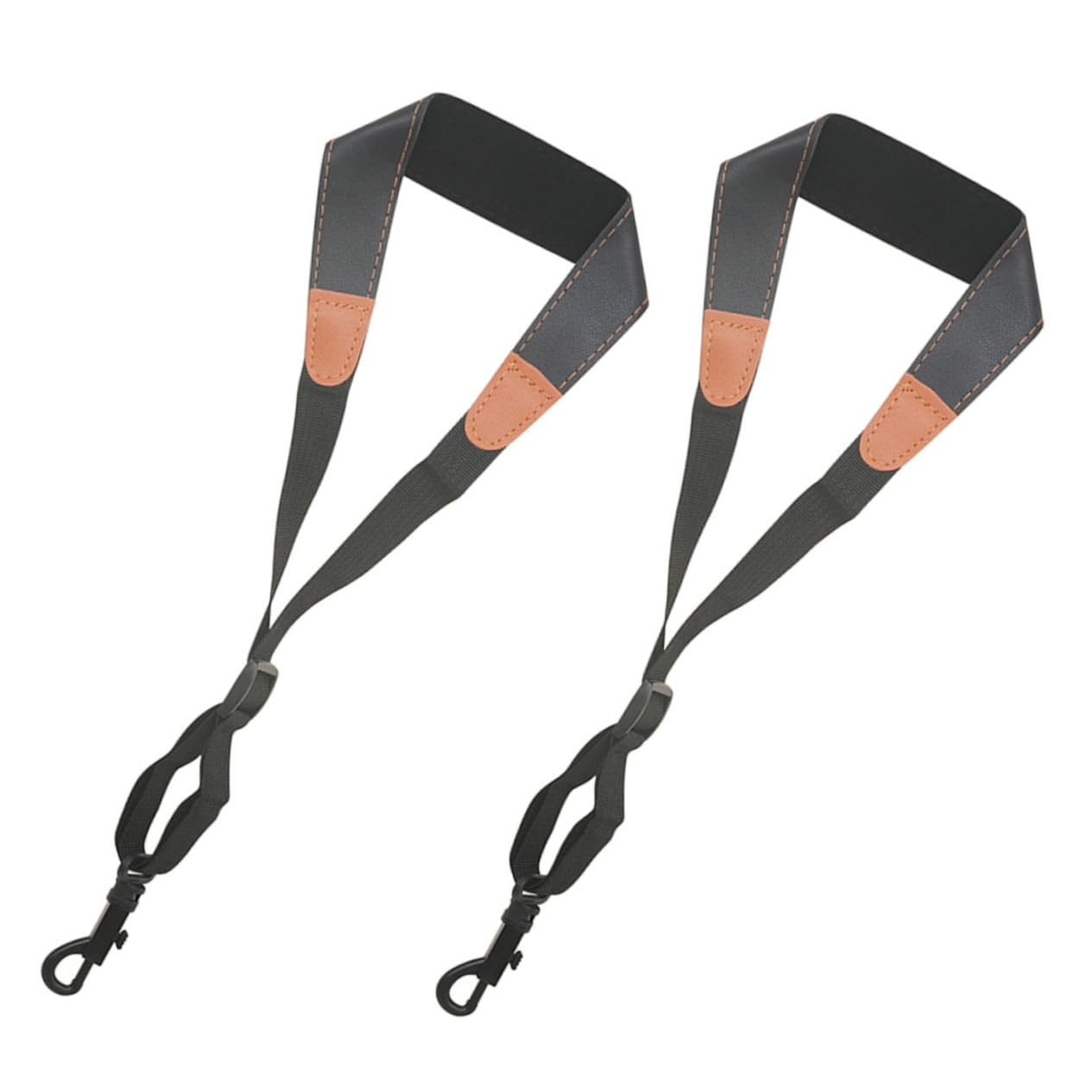 SUPVOX 2Pcs Adjustable Leather Saxophone Neck Straps Replacement Comfortable Saxophone Straps for Alto and Tenor Saxophones Durable Neck Strap for Beginner and Professional Musicians