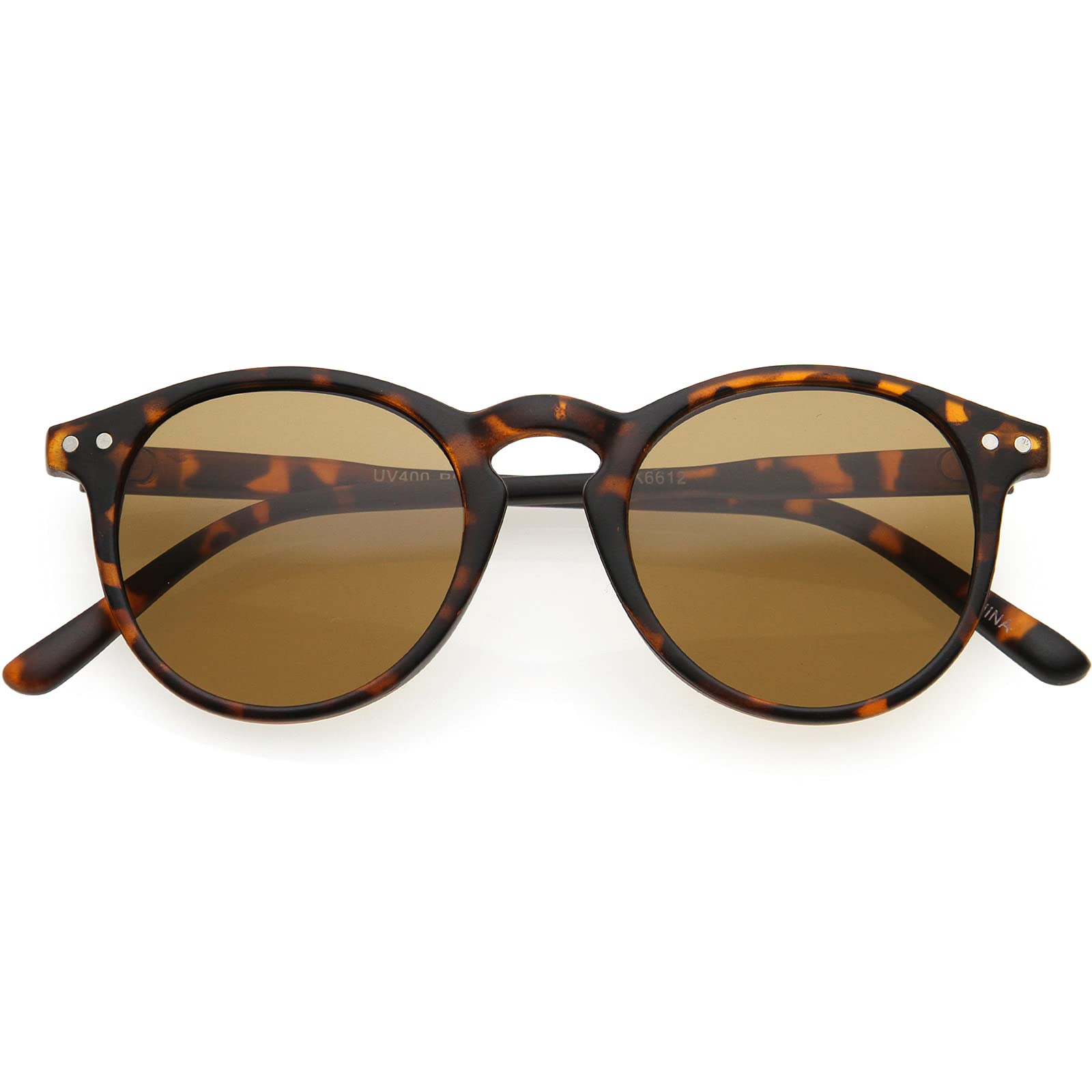zeroUV - Kids P3 Keyhole Neutral Colored Lens Retro Horn Rimmed Sunglasses D146 (Matte Tortoise/Brown)