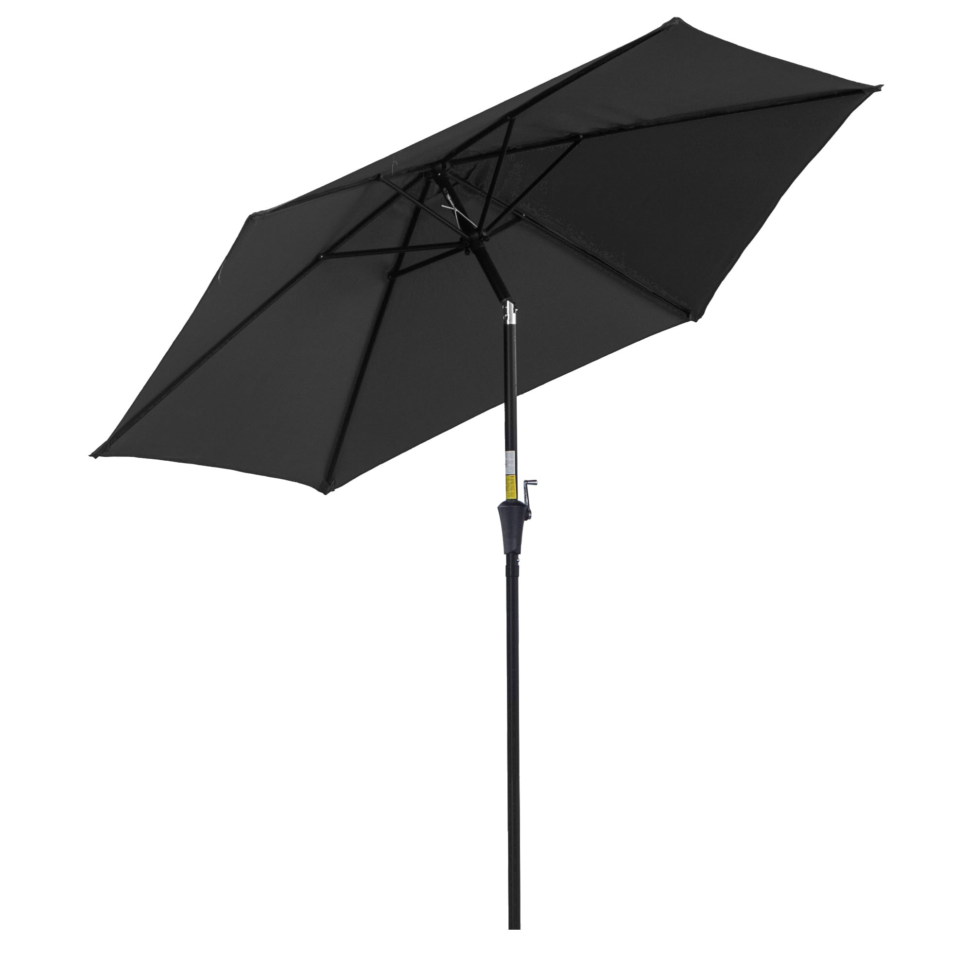Outsunny 2.6 m Garden Parasol Umbrella with Aluminium Pole, Outdoor Table Market Patio Umbrella Sun Shade with Tilt and Crank, Vent, Black