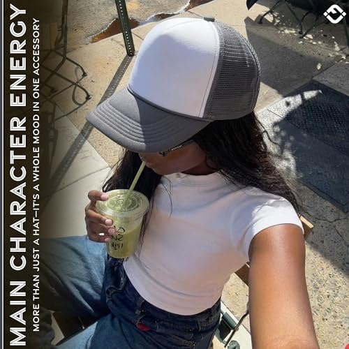 Image of Funky Junque Blank Mesh Foam Lightweight Snapback Trucker Hat | Lightweight Foam Trucker Hat with Breathable Mesh Back, Golf Beach and Street Style, Trendy Trucker Hats for Men