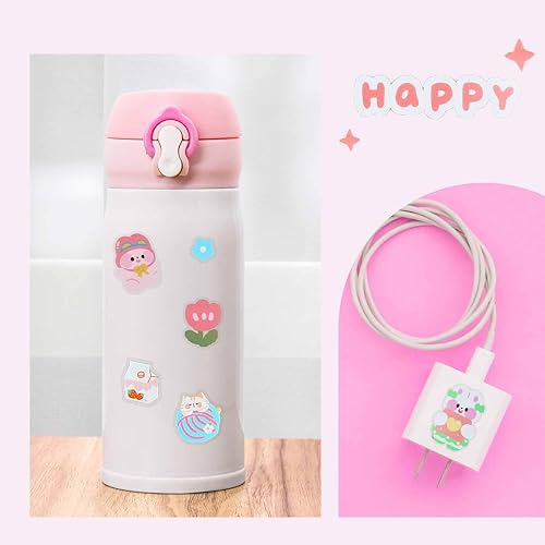Miniatura 7 de Kit de calcomanías kawaii, 100 hojas de calcomanías lindas de animales de dibujos animados, calcomanías decorativas transparentes de dibujos