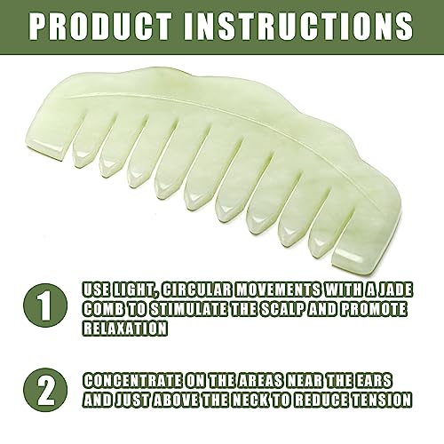 Peine masajeador de jade para cabello y rostro miniatura 2