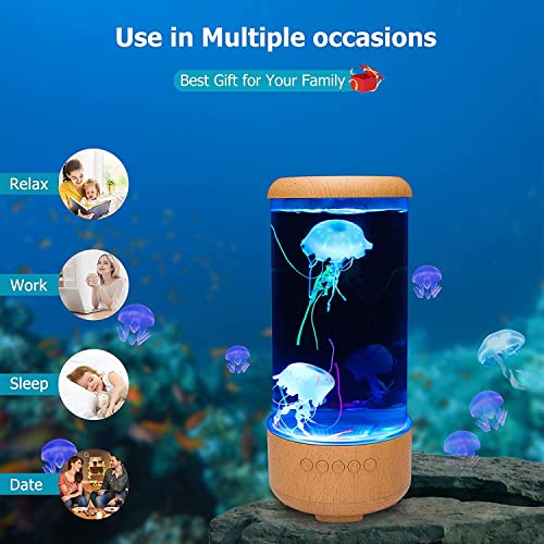 Egifty Jellyfish Lava Lamp Bluetooth Speaker White Noise Led Jellyfish Aquarium Light, 7-Color Changing With 5 Levels Brightness, Home Office Decoration Applicable Lava Lamps For Kids And Adults #TOP5