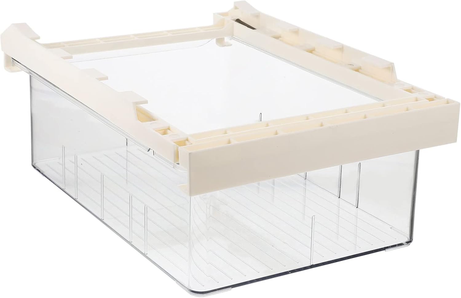 Housoutil Elegant Fridge Egg Organizer Refrigerator Storage Box for Food Fresh Vegetable Container Sturdy and Odor-