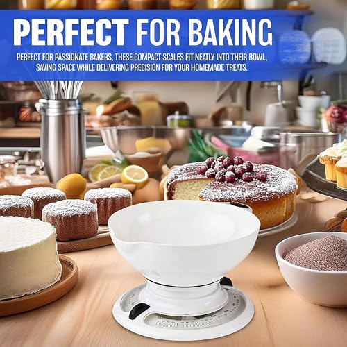 MAXPERKX 3Kg Retro Kitchen Scale – Cooking & Baking Weighing | Mechanical | Round Bowl Design | Wet & Dry Food Scale | Compact & Long Lasting - Image 6