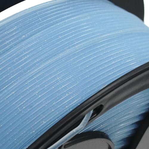 Image of Clear Sky Blue PLA 1.75mm 1kg Spool Glitter 3D Printer Filament Transparent | Beginner friend Premium Glittery translucent Sky Blue PLA Basic No tangle 1kg spool 2.2lb Smooth printing for Bambu Prusa