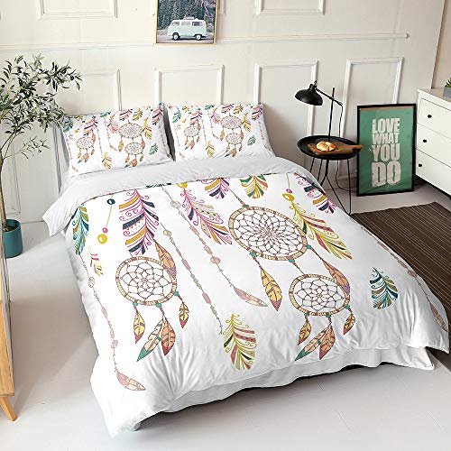 Parure de lit attrapeur de rêves rose抗皱 microfibre 200x200cm