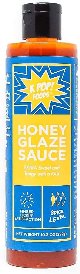 KPOP Foods Honey Glaze Wing Sauce - Sweet and Tangy Gochujang Chili Sauce. Use as Korean BBQ Sauce, Bulgogi Sauce, Buffalo Sauce, Dumpling Sauce, or Spicy Sweet and Sour Sauce. Low Heat. Net Weight 10.3 oz Squeeze Bottle - Pack of 1.