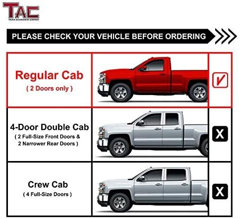 Miniatura 4 de TAC - Estribos laterales para Chevy Silverado 1999-2018GMC Sierra 1500 Regular Cab1999-2019 SilveradoSierra 25003500 Cabina regular (excluir CK
