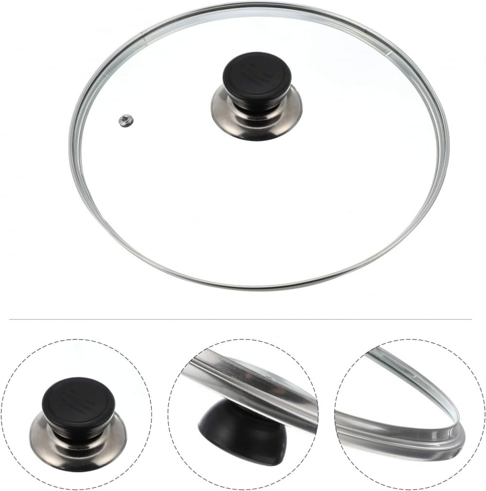 Edelstahl Topf Glas Topf Deckel Abdeckung Ersatz Topf Deckel Klar Gehärtetes Glas Topf Pfanne Runde Abdeckung Bratpfannen Kochgeschirr Deckel Universal Topfdeckel - 34 cm