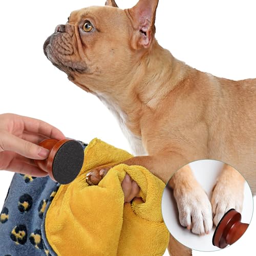 lasuroa Hunde Nagelfeile, Hunde Nageltrimmer aus Holz, mit 7stk Austauschbarem Schleifpapier und Reinigungsbürste Stressfrei Hundenagelbrettschneider für Haustiere Hunde Katzen