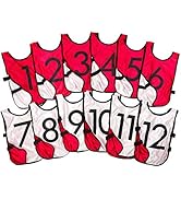 LVL10 Sports Pinnies - Reversible Numbered Practice Vest Pennies for Soccer, Basketball Scrimmage...