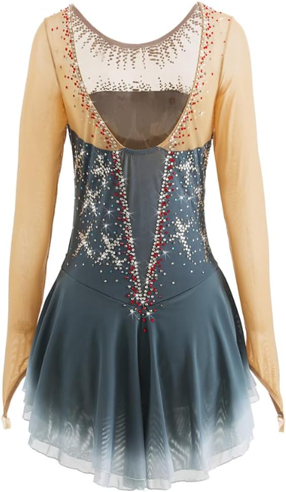Figure Skating Dress for Girls Handmade Gymnastics Leotards Ice Skating Competition Clothing Roller Skating Costume