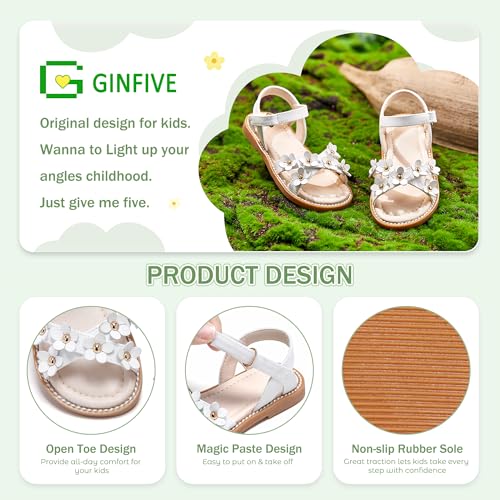 Image of GINFIVE Toddler Girls Sandals Little Girls Kids Summer Shoes Toddler Sandals