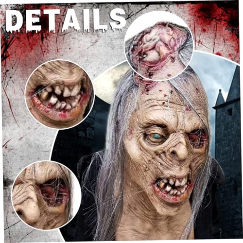 Masque de zombie effrayant et accessoires d'Halloween pour soirée déguisée Walking Dead