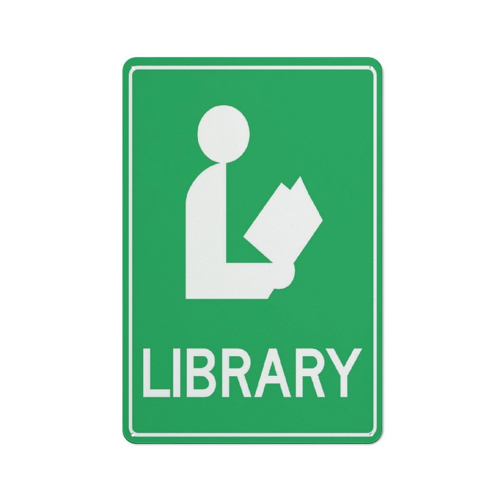 Library Sign - Rust-Free Aluminum 12x8 inch, UV-Ink Printed, Durable & Weatherproof Indoor Use