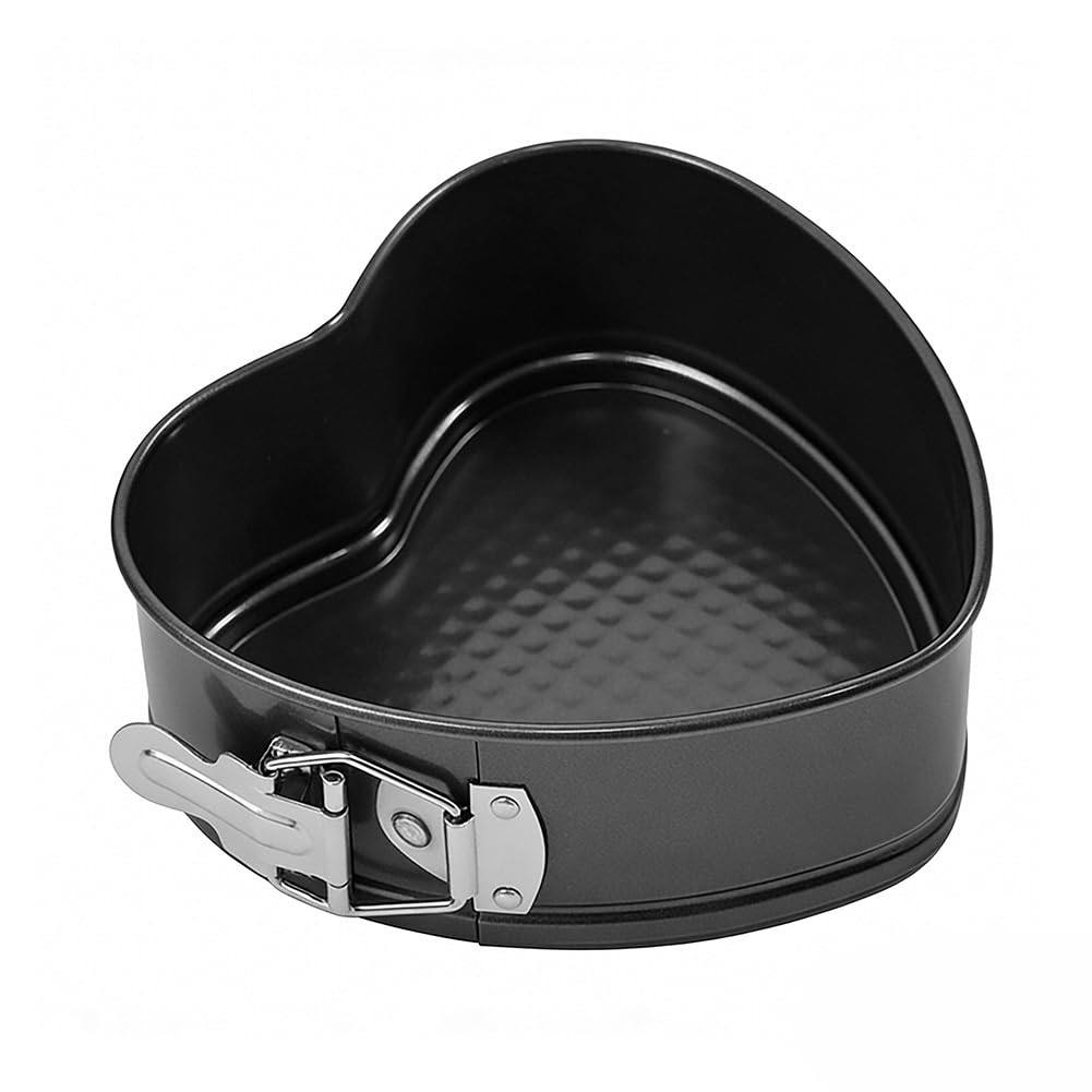 LUPATDY Tortiera a Cerniera 20 cm a Forma di Cuore – Stampo per Torte Antiaderente in Acciaio al Carbonio, Teglia da Forno Apribile per Cheesecake e Dolci