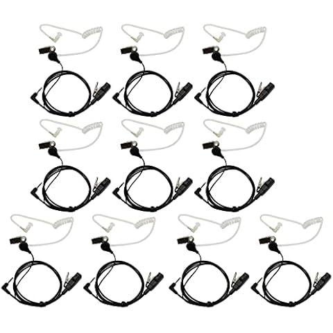 GoodQbuy 10 PCS Advanced Nipple Covert Acoustic Tube Bodyguard FBI Earpiece Headset Mic is Compatible with Motorola Talkabout MD200TPR MH230R MR350R MS350R MT350R MG160A MH230TPR MS350R MJ270R1-pin Cover