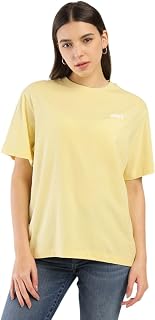Levi's Women Cotton Solid Oversized Round Neck T-Shirt Price In India