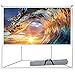 2-in-1 Portable Projector Screen, 100 inch Outdoor Indoor Projection Screen for Movies Diagonal 16:9 HD Foldable PVC White with Stands and Hanging Hole Grommets for Home Theater Party Camping