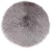 N / A Cojín redondo de piel de oveja de piel sintética para asiento de coche, cojín para sofá peludo (gris, 30 cm)
