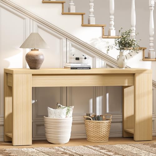 Curlaky 71\" Extra Long Console Table, Wood Farmhouse Entryway Table, Plank and Beam Console Tables for Living Room, Entry, Entrance, Behind Couch, Hallway, Foyer, Narrow Sofa Tables for Front Door