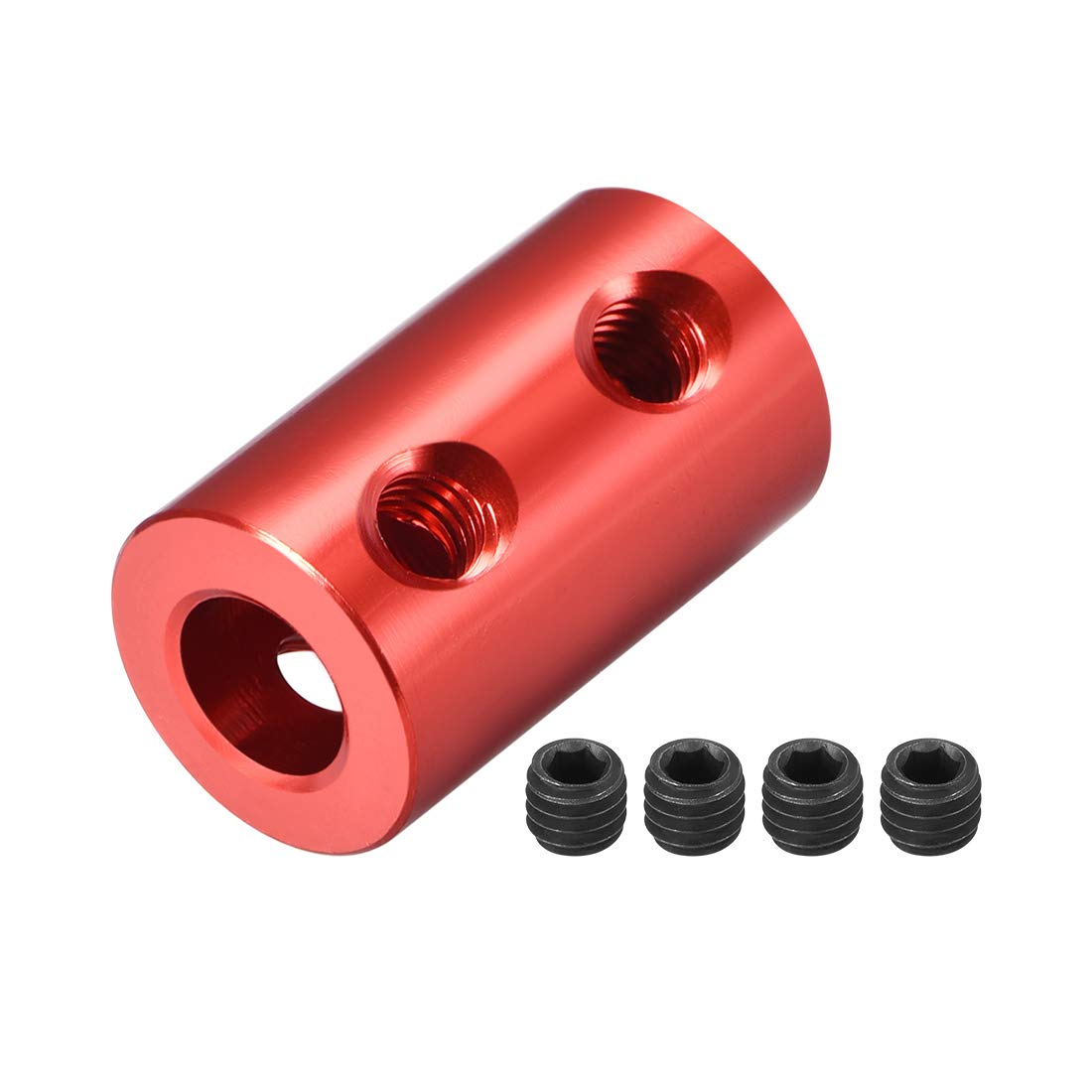2mm to 6mm Bore Rigid Coupling Set Screw L20XD12 Aluminum Alloy,Shaft Coupler Connector,Motor Accessories,Red