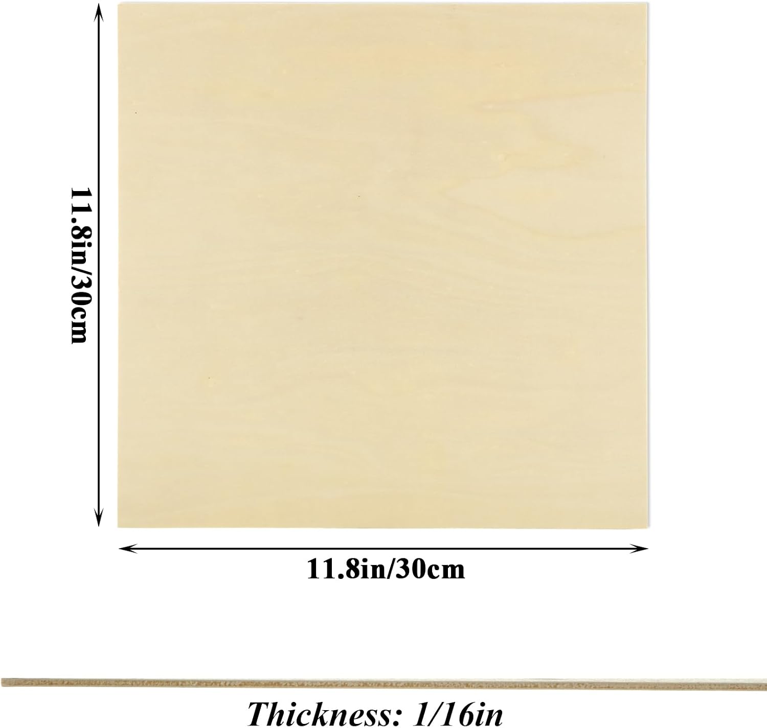 25Pcs 12 x 12 x 1/16 Inch Basswood Sheets, 1.5mm Unfinished Basswood Sheets Plywood Sheetsfor Arts and Crafts, Painting, Pyrography, Wood Engraving, Wood Burning, Laser, Architectural Models